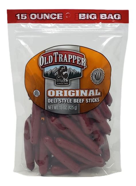 Buy Old Trapper Original Deli Style Beef Sticks 15 Oz Big Bag Naturally Smoked Beef Sticks