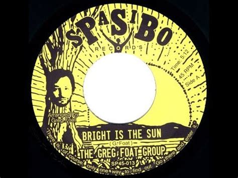 Yonaguni, como se titula el tema, superó las 10 millones de reproducciones en youtube a pocas horas de ser publicado en la plataforma. Bright is the Sun — The Greg Foat Group | Last.fm