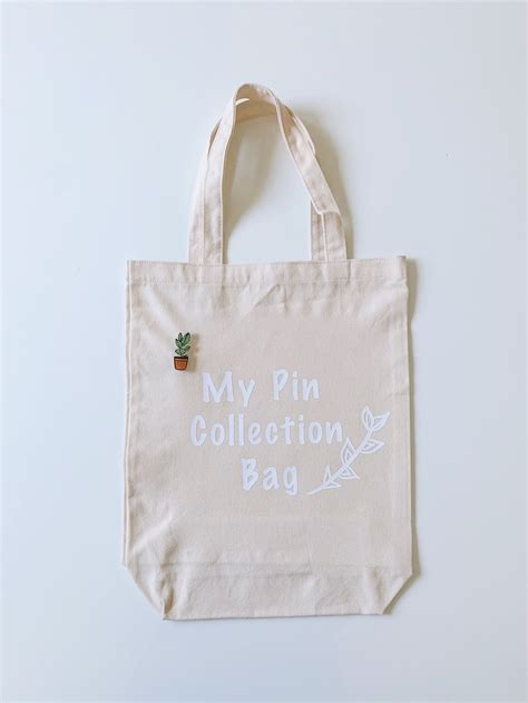 Pin Tote Bag Tote Bag Canvas Pin Collection Display Tote Etsy
