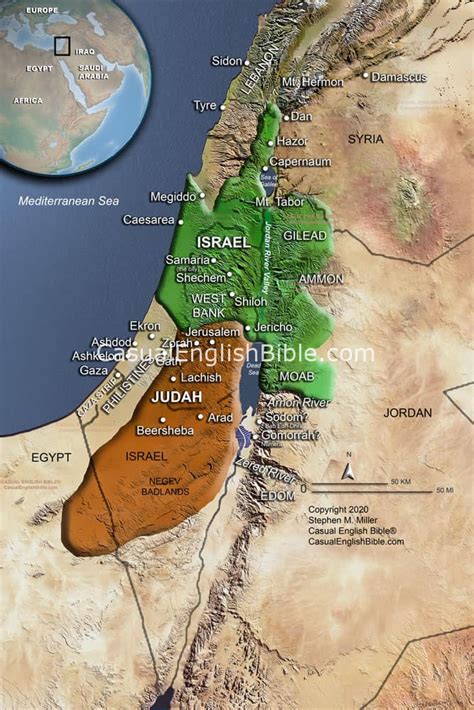 Map Of Judah And Israel Casual English Bible