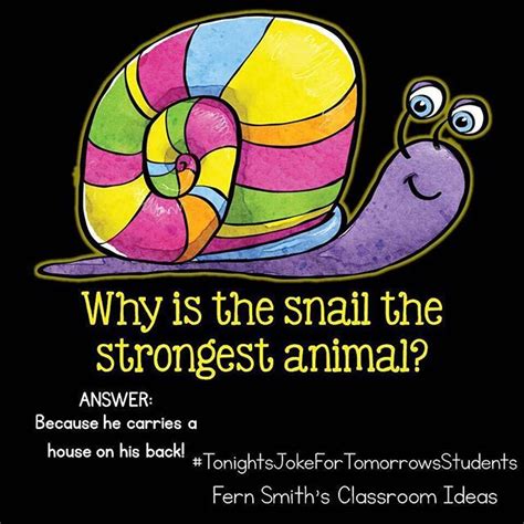 Tonights Joke For Tomorrows Students Why Is The Snail The Strongest