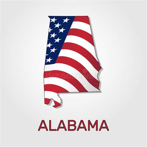 Map Of Alabama With Flag Stock Vector Illustration Of Post 3139137