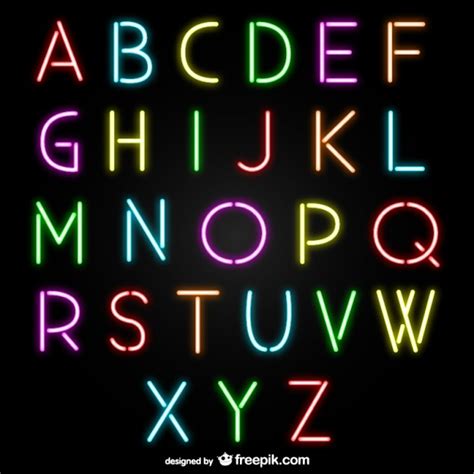 Neon Alphabet Letters Free Vectors Ui Download