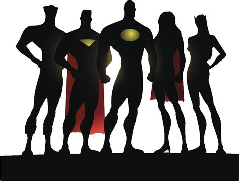Download Hd Superhero Team Silhouette Transparent Png Image
