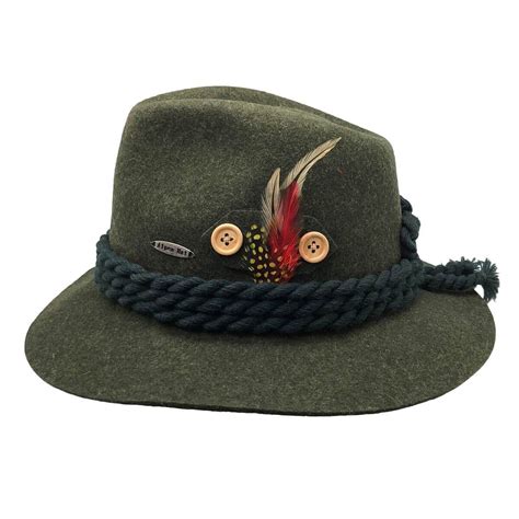 100 Wool Green German Alps Hunter Hat