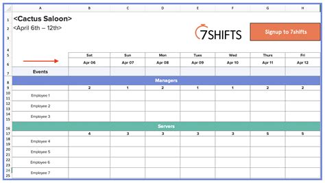 Examples of effective solutions for the daily office work with spreadsheets. Work Schedule Template