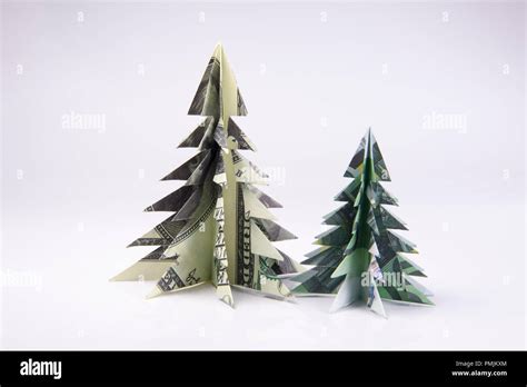 Money Origami Christmas Tree Stock Photo Alamy