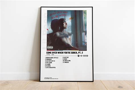 Lil Peep Poster Come Over When Youre Sober Pt 2 Album Etsy