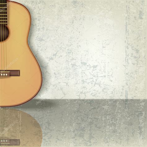 Abstract Grunge Music Background With Guitar Stock Vector Image By