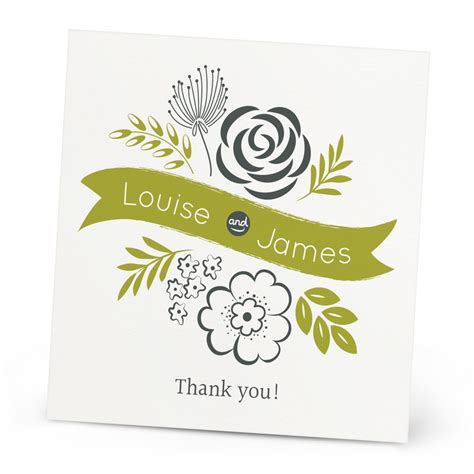 Ribbon And Petals Thank You Card Beautiful Wishes