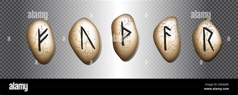 Ensemble De Cinq Symboles De Rune Alphabet Runique Futhark Symboles