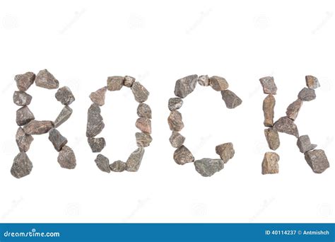 Word Rock Made With Small Rocks Stock Photo Image 40114237