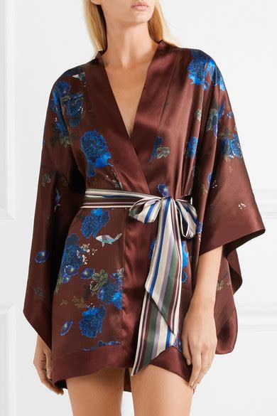 Meng Floral Print Silk Satin Kimono Net A Portercom