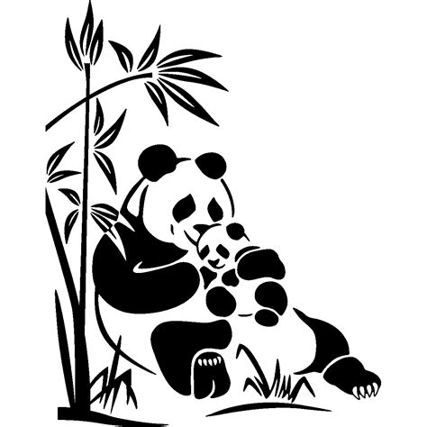 Sticker Câlins De Pandas Pochoir Pour Animaux Stickers Animaux
