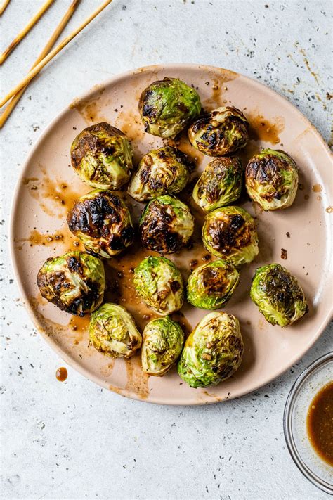 Grilled Brussels Sprouts With Easy Balsamic Marinade Wellplated Com
