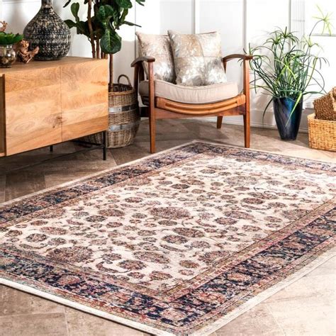 Nuloom 8 X 10 Cream Indoor Distressedoverdyed Vintage Area Rug In The