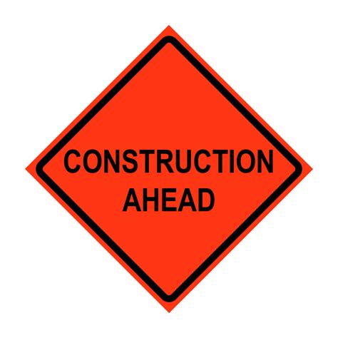 48 X 48 Roll Up Traffic Sign Construction Ahead