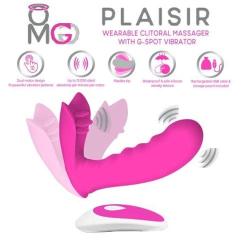 Omg Plaisir Wearable Clitoral Massager With G Spot Vibrator Pink Sex Toys And Adult Novelties