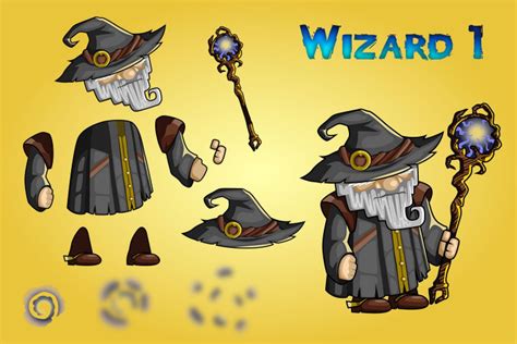 2d Fantasy Wizards Character Sprite