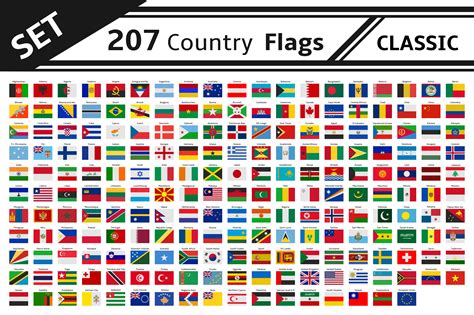 Set 207 Country Flag Custom Designed Illustrations Creative Market