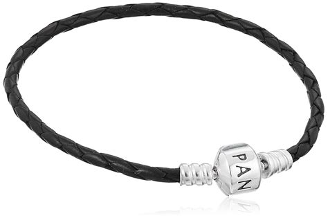 Pandora 590705cbk S2 75 Inch Single Black Braided Leather Bracelet