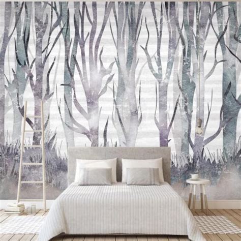 Custom Size Wallpaper Mural Nordic Fantasy Abstract Woods Bvm Home
