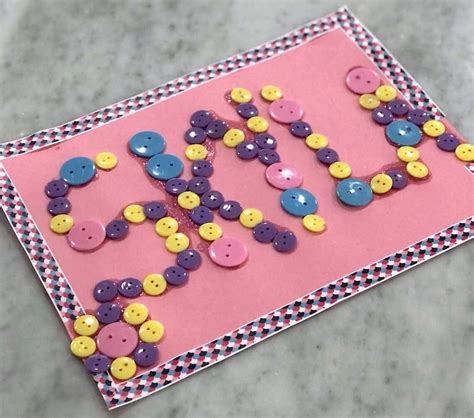 Easy Button Craft Ideas For Kids Name Recognition
