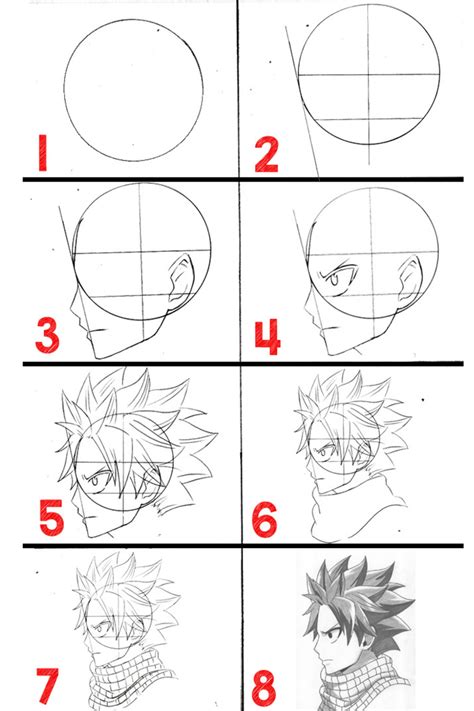 8 Easy Step To Draw Natsu Dragneel From Fairy Tail Artofit