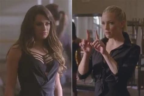 ‘glee ‘swan Song Clips Watch The Rachel Cassandra Dance Off More