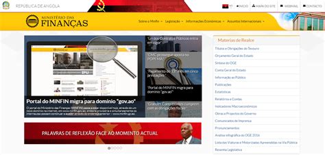 Angola Portal Do Ministério Das Finanças Tem Novo Domínio Menos Fios