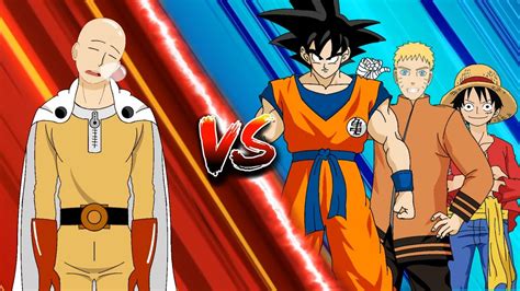 Saitama Vs Goku Naruto And Luffy Youtube