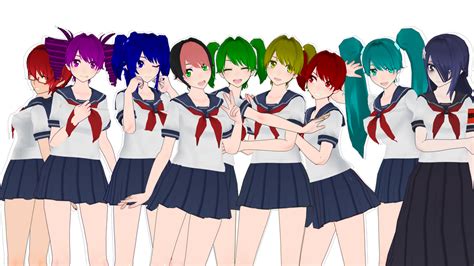 Mmd Yandere Simulator Past Models Pack Dl By Frenchfriestsun On