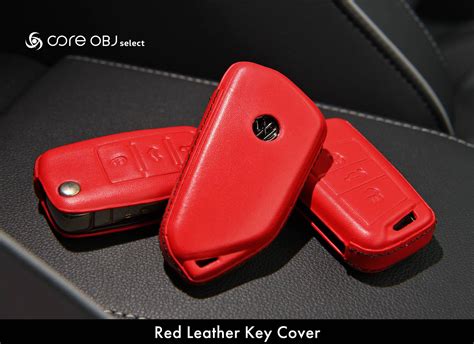 Red Leather Key Cover Core Obj Select