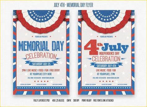 Free Patriotic Flyer Template Of Independence Memorial Day Flyer Flyer