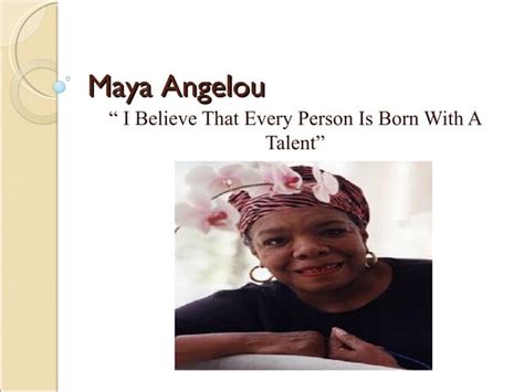 Maya Angelou Ppt