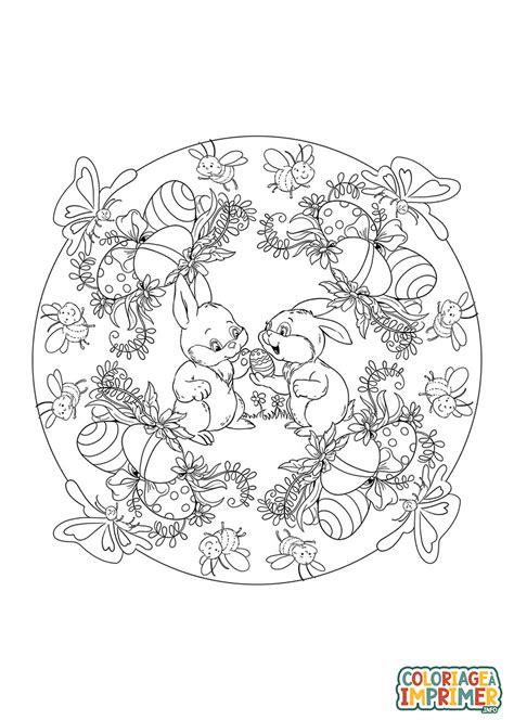 Coloriage Lapin Mandala à Imprimer Gratuit