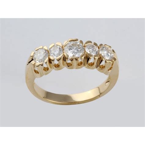 18ct Yellow Gold Five Stone Diamond Ring 96pts Sale From Personal