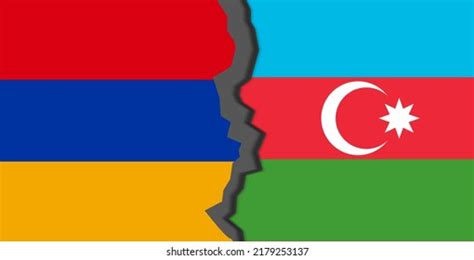 Flags Armenia Azerbaijan Armenia Vs Azerbaijan Stock Illustration