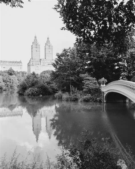 Black And White Bow Bridge Central Park New York City Wall Art New