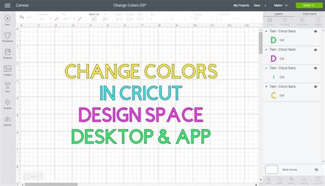 How To Use And Change Colors In Cricut Design Space