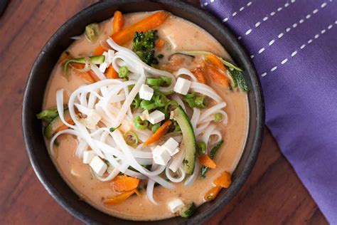 Bangkok Coconut Curry Noodle Bowl Recipe By Archanas Kitchen