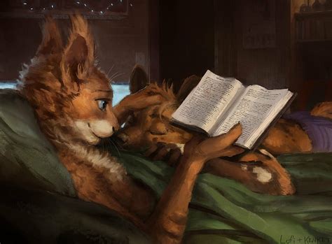 Hd Wallpaper Anthro Couple Furry In Bed Reading Wallpaper Flare