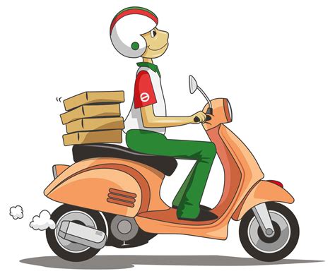Free Delivery Scooter Vector Illustration Ai