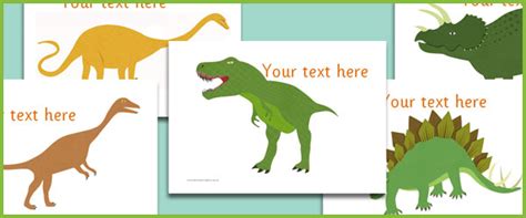 Early Learning Resources Dinosaur Pictures Editable Text