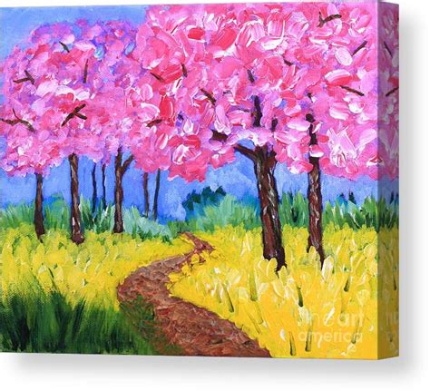 Canvas Sakura Tree Painting