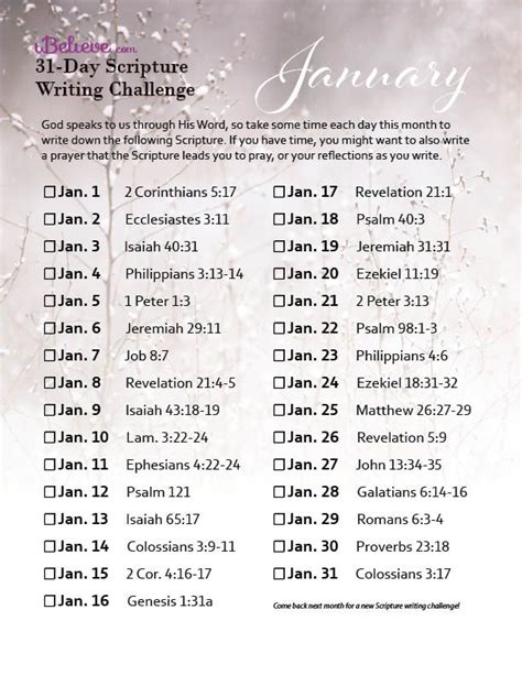 January Scripture Writing Guide 2020 January Scripture Writing