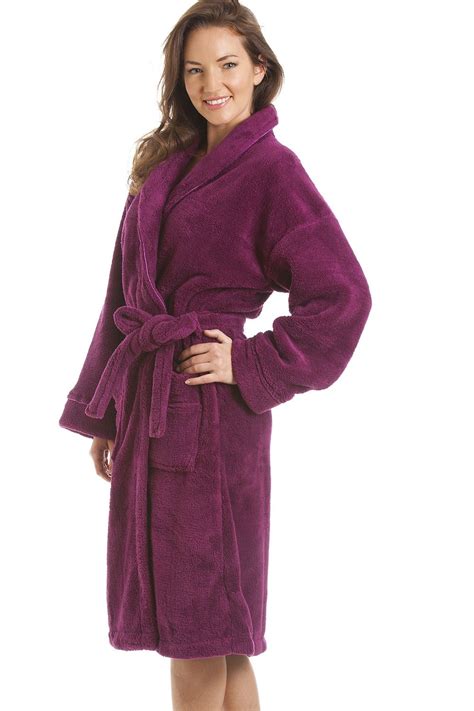 Luxury Supersoft Purple Shawl Bathrobe Gowns Dresses Purple Shawl