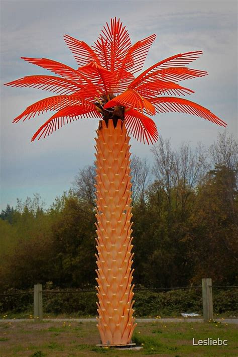 Orange Palm Tree By Lesliebc Redbubble