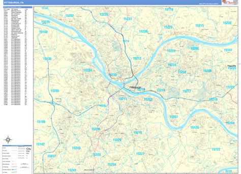 Pittsburgh Pennsylvania Zip Code Maps Basic