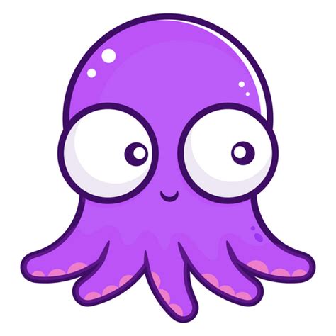 Сute Purple Octopus Sticker Sticker Mania
